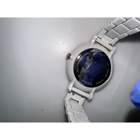 FOSSIL JACQUELINE 3-Hand Date Pearl White Stainless Steel Women's Watch *READ* - Picture 6 of 9